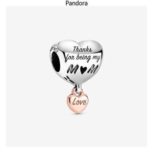 Heart Charm with Rose Gold Accent